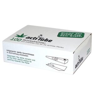 Filtros actiTube Regular 8 mm de carbón activado en caja de 40 unidades.