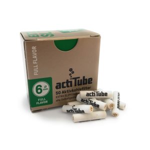 Filtros actiTube Extra Slim 6 mm (Full Flavor) de carbón activado.