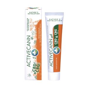 Activecann gel de masaje CBD + CBG (70 g) con extractos de cáñamo para el cuidado de músculos y articulaciones.
