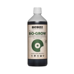 BioBizz Bio-Grow, abono de crecimiento orgánico en botella de 1 litro para el cultivo de cannabis.