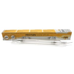 Bombilla Proton HPS 1000W DE 400V de doble terminación para iluminación de cultivo indoor de cannabis.