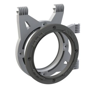 Ducting Flange DF16 Secret Jardin instalado para conductos de 100-150 mm.