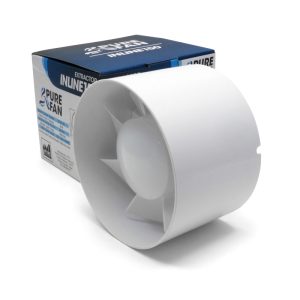 Extractor Pure Fan Inline de tubo 150 mm en vista frontal.