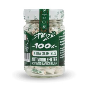 Filtros PURIZE Xtra Slim de carbón activado (5,9 mm) color blanco de 100 unidades.