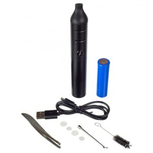 Vaporizador Storm portátil con batería y accesorios.