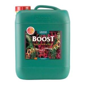 Garrafa verde de CannaBoost Accelerator de 10 litros, estimulador de floración de CANNA.