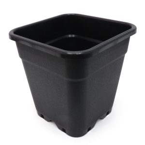 Maceta Pure cuadrada negra de 18 L, 31 × 31 × 32 cm.