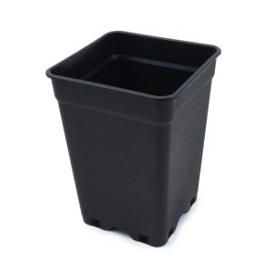 Maceta Pure cuadrada negra de 3,5 L, 15 × 15 × 20 cm.