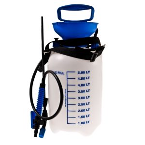 Pulverizador AquaKing de presión 5 L con correa, manguera y lanza.