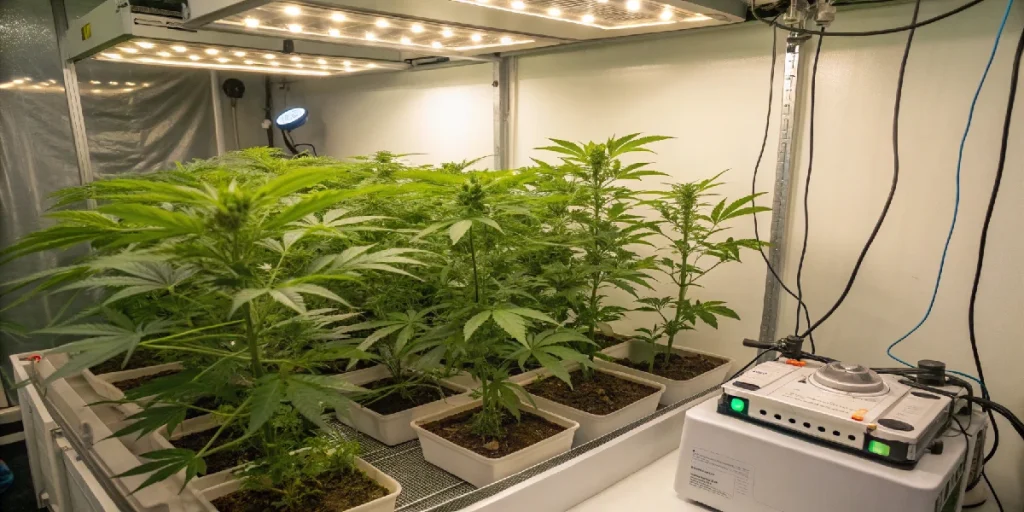 Growbox para autocultivo de cannabis en vivienda particular en España