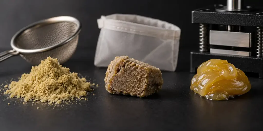 Diferentes tipos de resina obtenidos mediante extracción casera de cannabis