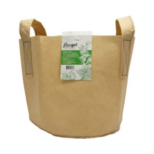 Flexapot maceta textil beige 19 L (5 gal) con asas.