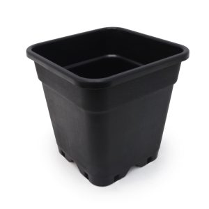 Maceta Pure cuadrada negra 14 L de 28x28x28 cm.