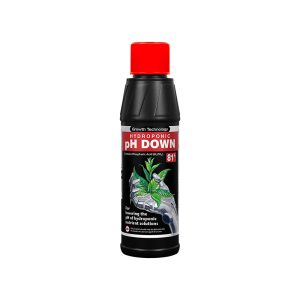 Envase de pH Down 81% de Growth Technology de 250 ml, reductor de pH para el agua de riego.
