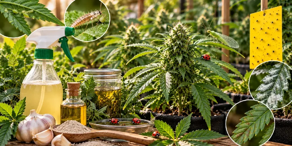Control integrado de plagas en plantas de cannabis con diferentes métodos de protección